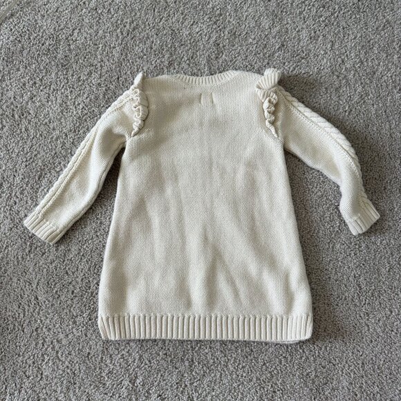 Baby Gap Cable Knit Sweater Dress Cream Ivory Beige 18-24 Months - Picture 4 of 4